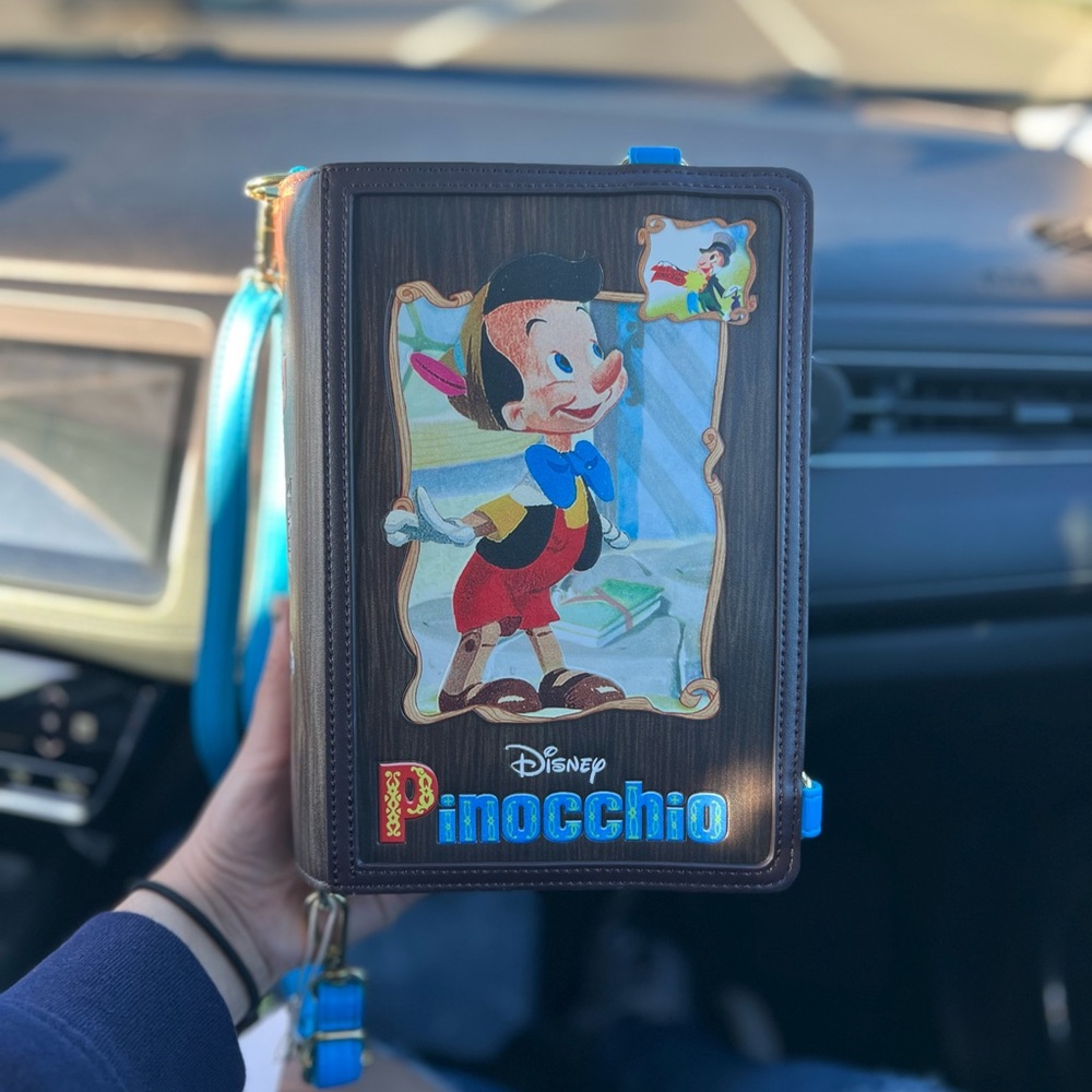 New Loungefly Pinocchio Storybook Convertible Backpack & Crossbody Bag